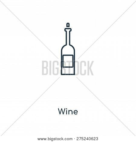 Wine Icon In Trendy Design Style. Wine Icon Isolated On White Background. Wine Vector Icon Simple An