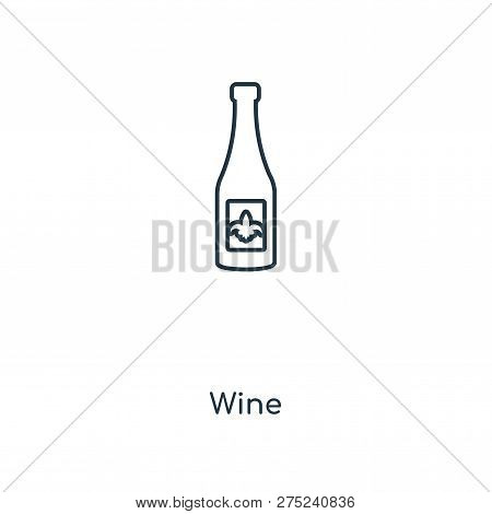 Wine Icon In Trendy Design Style. Wine Icon Isolated On White Background. Wine Vector Icon Simple An