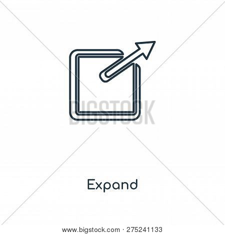 Expand Icon In Trendy Design Style. Expand Icon Isolated On White Background. Expand Vector Icon Sim