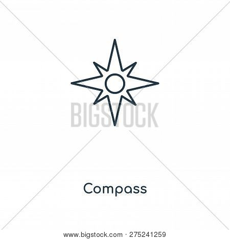 Compass Icon In Trendy Design Style. Compass Icon Isolated On White Background. Compass Vector Icon 