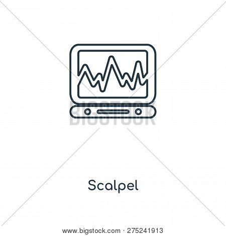 Scalpel Icon In Trendy Design Style. Scalpel Icon Isolated On White Background. Scalpel Vector Icon 
