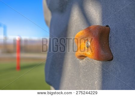 Orange Climbing Stone On Playground In Utah