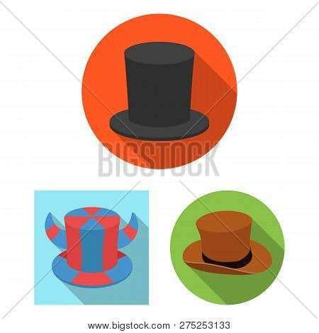 Isolated Object Of Hat And Derby Sign. Set Of Hat And Bonnet Stock Vector Illustration.