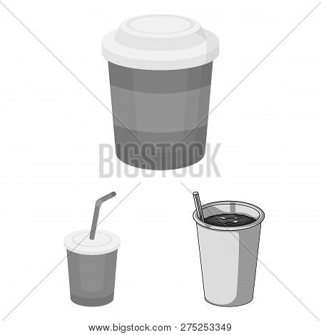 Vector Illustration Of Coffee And Cup Sign. Set Of Coffee And Hot Vector Icon For Stock.