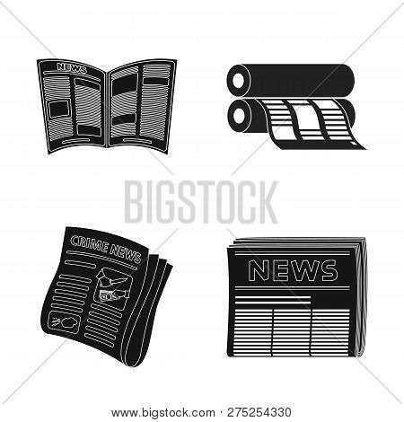 Vector Illustration Of Daily And Folded Icon. Set Of Daily And Paper Vector Icon For Stock.