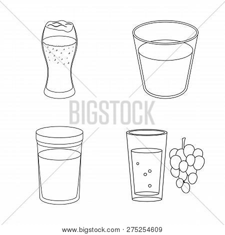 Vector Illustration Of Glass  And Transparent  Sign. Set Of Glass  And Empty  Stock Vector Illustrat
