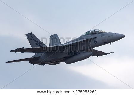 Avalon, Australia - February 26, 2013: Royal Australian Air Force (raaf) Boeing F/a-18f Super Hornet