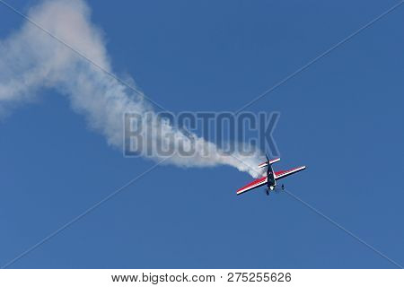 Avalon, Australia - March 3, 2013: Melissa Andrzejewski Flying An Edge 540 Aerobatic Aircraft.