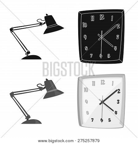 Vector Design Of Furniture And Work Icon. Set Of Furniture And Home Stock Symbol For Web.