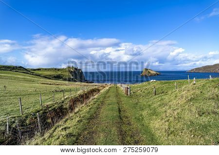 The Tulm Island, Duntulm Bay And The Castle Ruins On The Isle Of Skye - Scotland
