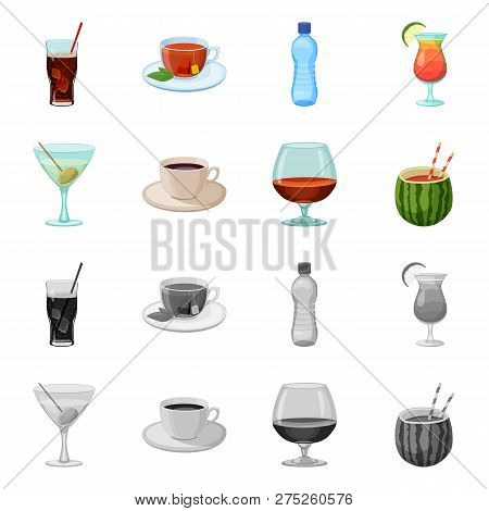 Vector Illustration Of Drink And Bar Icon. Set Of Drink And Party Vector Icon For Stock.