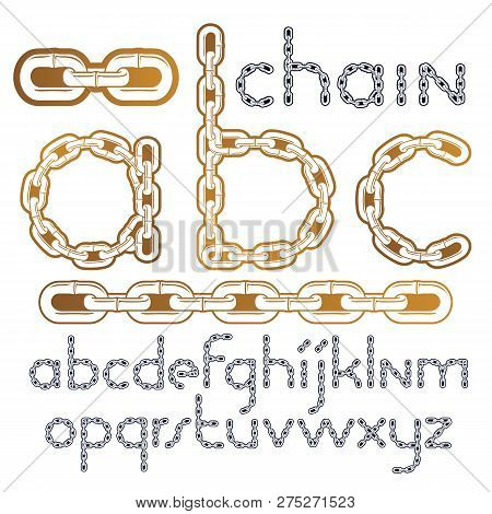 Vector Type Font, Script From A To Z. Lower Case Decorative Letters, Abc Created Using Connected Cha