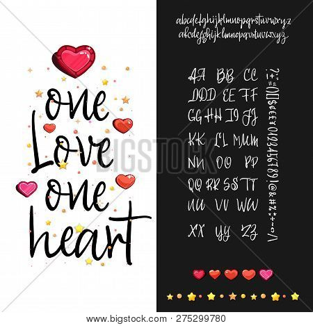 One Love One Heart. Handwritten Fonts Analog Handwriting
