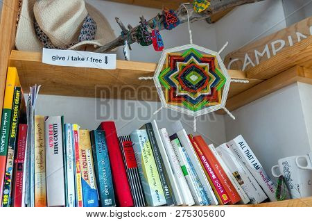 Villa De Arico, Canary Islands, Tenerife / Spain - June 5, 2016: Small Souvenirs And Books On Wooden