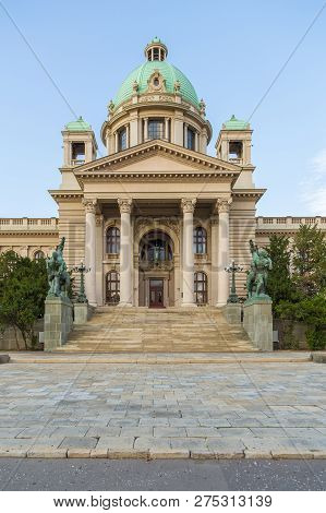 Belgrade, Serbia- 16 August 2014: Building Of The Parliament Of Republic Of Serbia On Nikole Pasica 