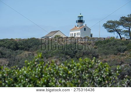 Old Point Loma Lighthouse, Located On Cabrillo National Monument In San Diego, California