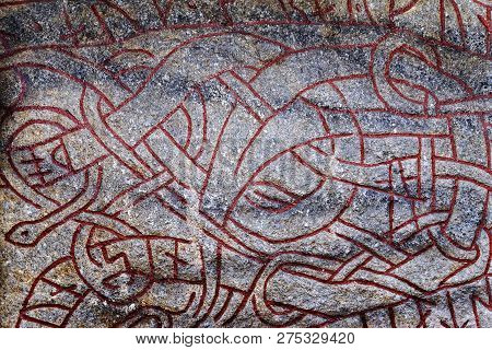 Ancient Runes In Stockholm. Runes - The Writing Of The Ancient Germans. I Drink I-ii To Xii Century