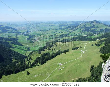 Panoramic View Of The Village Of Schwende And Brulisau - Canton Of Appenzell Innerrhoden, Switzerlan