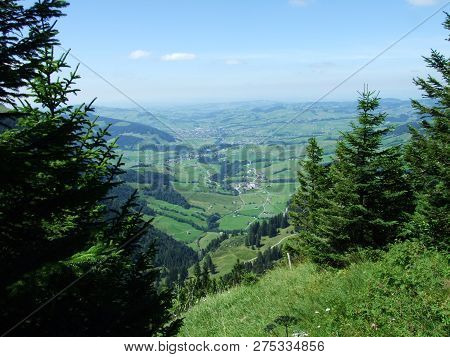 Panoramic View Of The Village Of Schwende And Brulisau - Canton Of Appenzell Innerrhoden, Switzerlan