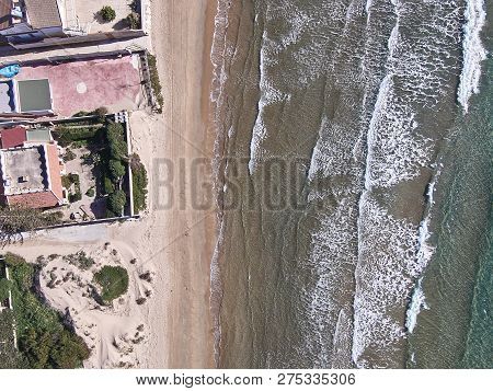 Aerial View Of Granelli Beach, A Seaside Place In Sicily