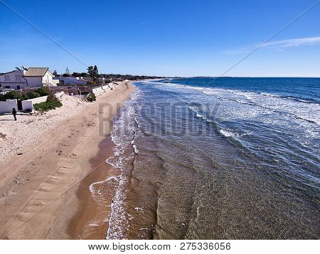 Aerial View Of Granelli Beach, A Seaside Place In Sicily