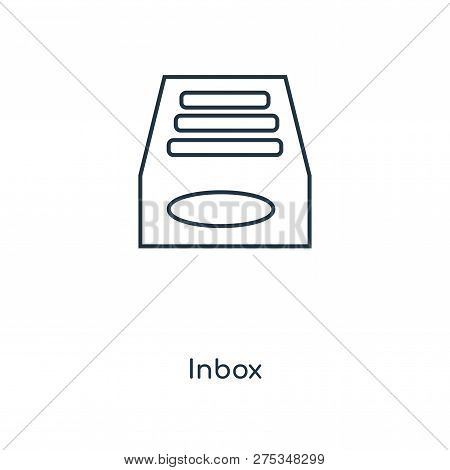 Inbox Icon In Trendy Design Style. Inbox Icon Isolated On White Background. Inbox Vector Icon Simple