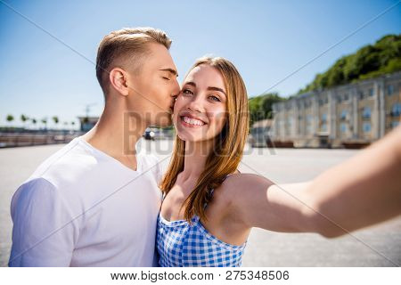 Self-portrait Of His He Her She Two Nice Lovely Sweet Tender Adorable Lovable Attractive Cheerful Pe