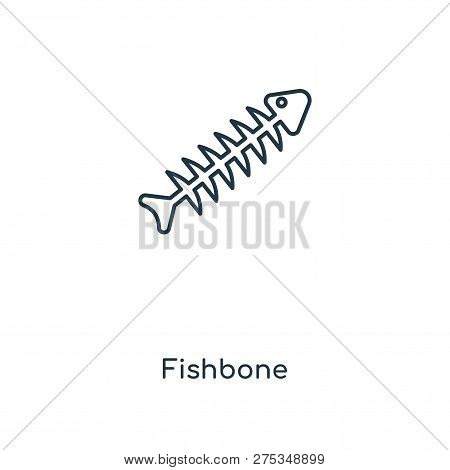 Fishbone Icon In Trendy Design Style. Fishbone Icon Isolated On White Background. Fishbone Vector Ic
