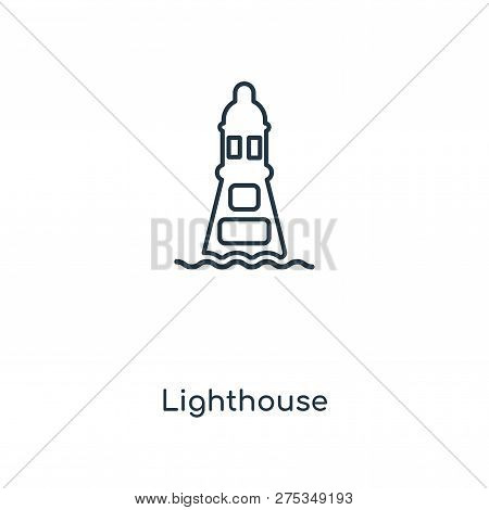 Lighthouse Icon In Trendy Design Style. Lighthouse Icon Isolated On White Background. Lighthouse Vec