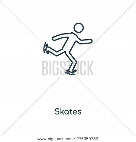 Skates Icon In Trendy Design Style. Skates Icon Isolated On White Background. Skates Vector Icon Sim