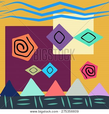 African Style Exotic Colorful Pattern. Vector Design