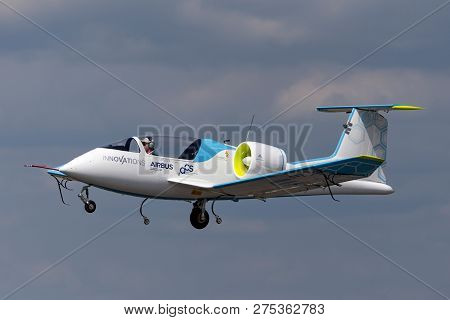 Farnborough, Uk - July 16, 2014: The Airbus E-fan Is A Prototype Electric Aircraft Being Developed B