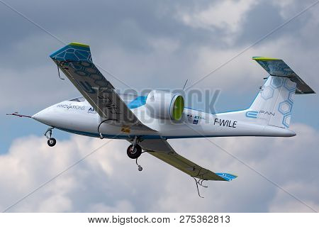 Farnborough, Uk - July 16, 2014: The Airbus E-fan Is A Prototype Electric Aircraft Being Developed B