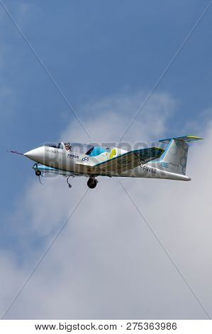 Farnborough, Uk - July 18, 2014: The Airbus E-fan Is A Prototype Electric Aircraft Being Developed B