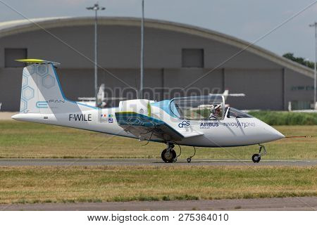 Farnborough, Uk - July 18, 2014: The Airbus E-fan Is A Prototype Electric Aircraft Being Developed B