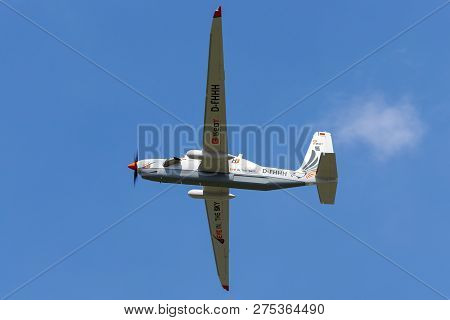 Farnborough, Uk - July 18, 2014: Grob G-520t Egrett High Altitude Reconnaissance And Surveillance Ai