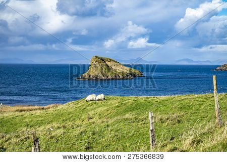 The Tulm Island, Duntulm Bay Next To The Castle Ruins On The Isle Of Skye - Scotland