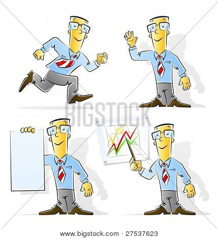 serie di cartoni animati uomo d'affari vector illustration isolata on white background