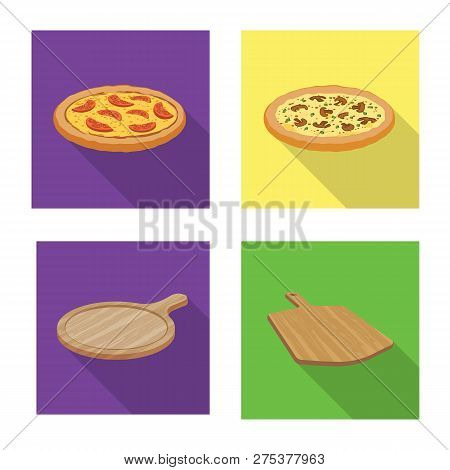 Vector Illustration Of Pizza And Food Icon. Collection Of Pizza And Italy Vector Icon For Stock.