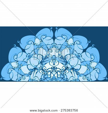 Abstract Blue Shapes Background. Hand Painted Illustration