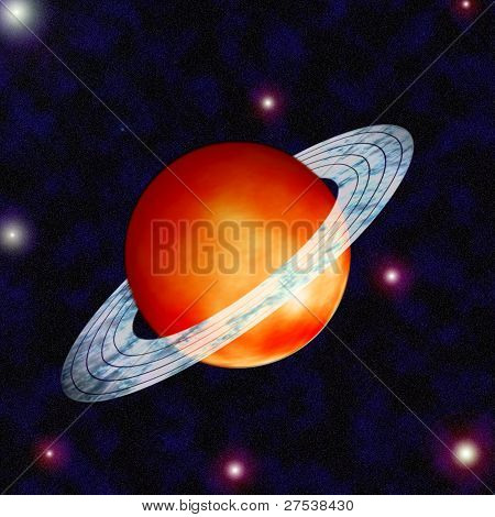 Saturnus med Ring runt på utrymme