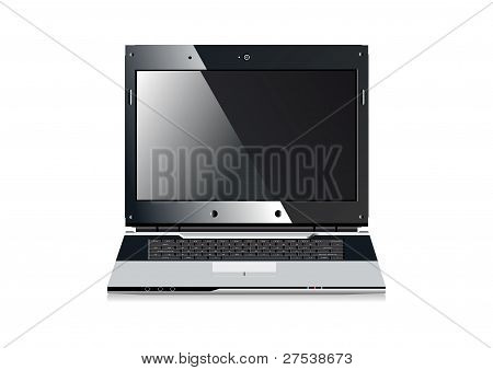 Laptop op een witte achtergrond