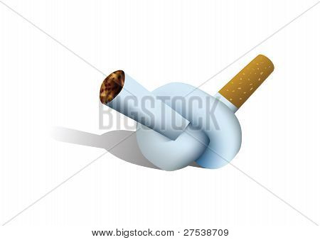 De cigareten gevlochten In knoop