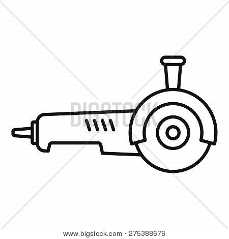 Angle Grinder Icon. Outline Angle Grinder Vector Icon For Web Design Isolated On White Background