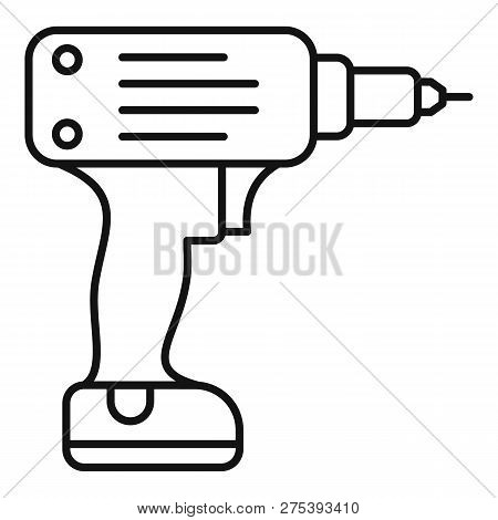 Electric Wireless Drill Icon. Outline Electric Wireless Drill Vector Icon For Web Design Isolated On