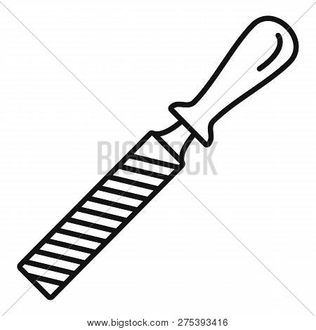Rasp File Tool Icon. Outline Rasp File Tool Vector Icon For Web Design Isolated On White Background