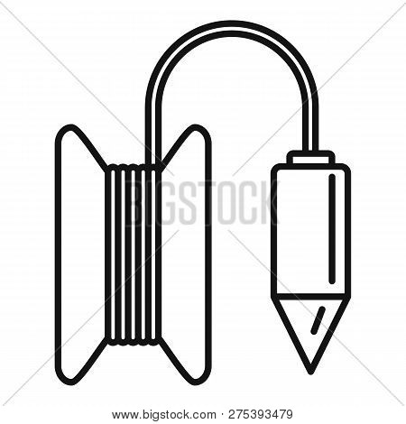 Gravity Line Tool Icon. Outline Gravity Line Tool Vector Icon For Web Design Isolated On White Backg