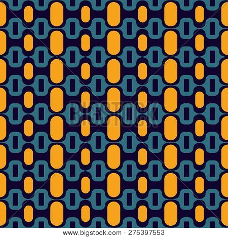 Blue And Orange Copacabana Seamless Pattern Vector