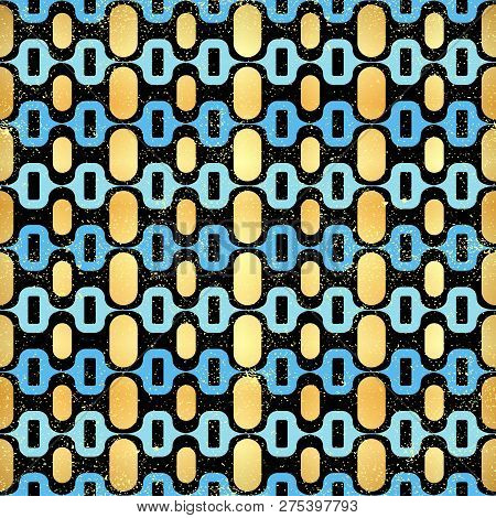 Colorful And Gold Copacabana Seamless Pattern Vector
