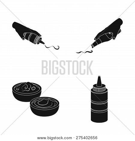 Vector Illustration Of Sauce And Condiment Icon. Collection Of Sauce And Bowl Vector Icon For Stock.